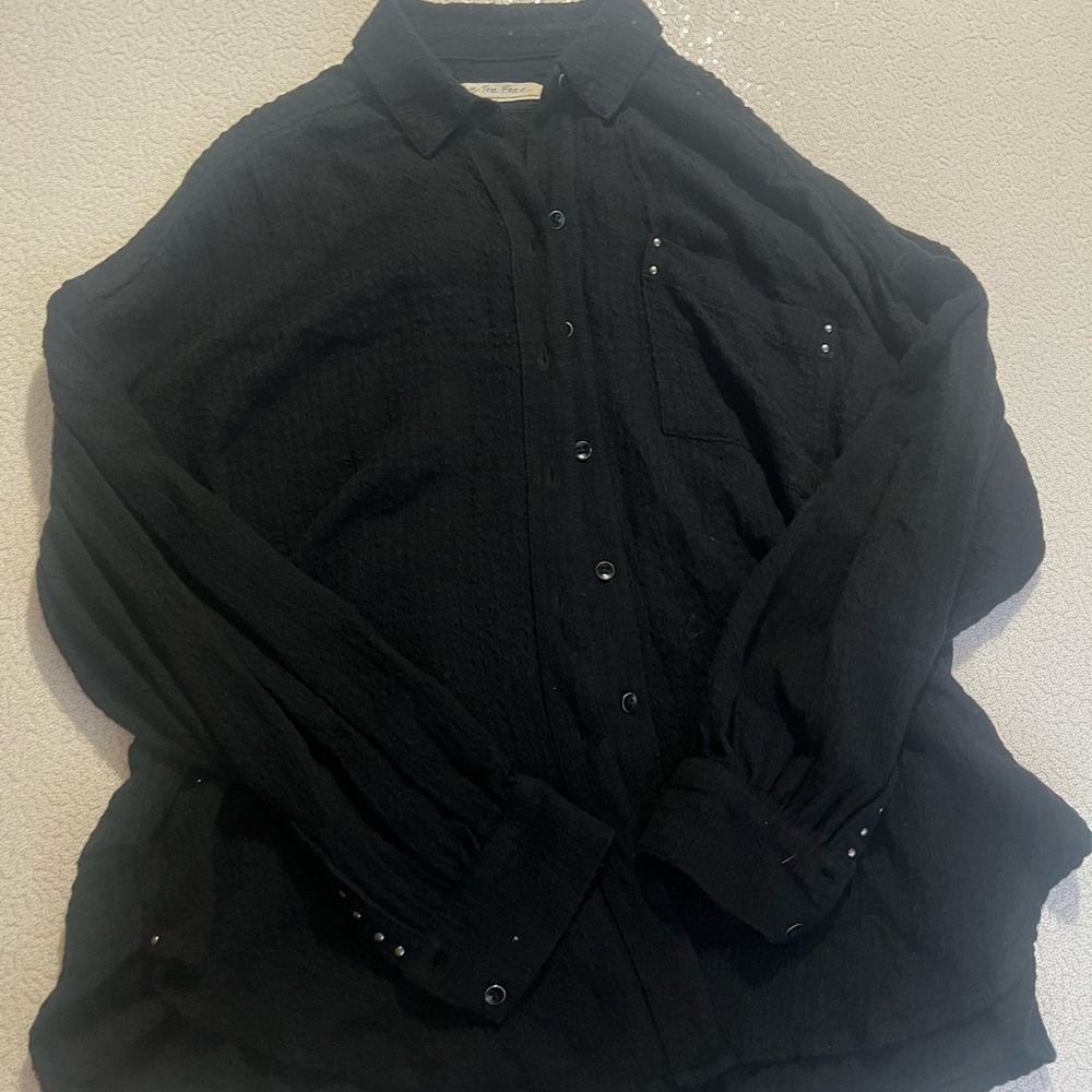 We The Free Charcoal Textured Shirt